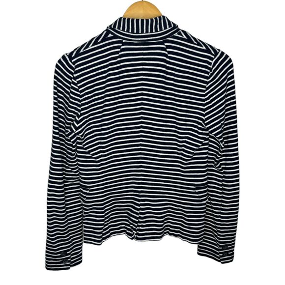 J Crew womens cotton striped preppy blazer jacket navy size XS - Picture 2 of 8